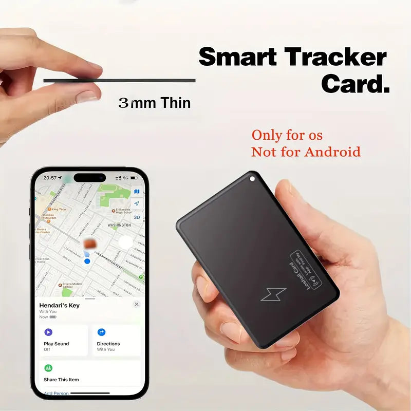 Apple Wallet Tracking Card, Wallet Lookup Card, Global GPS Locator, Anti Loss Tracking
