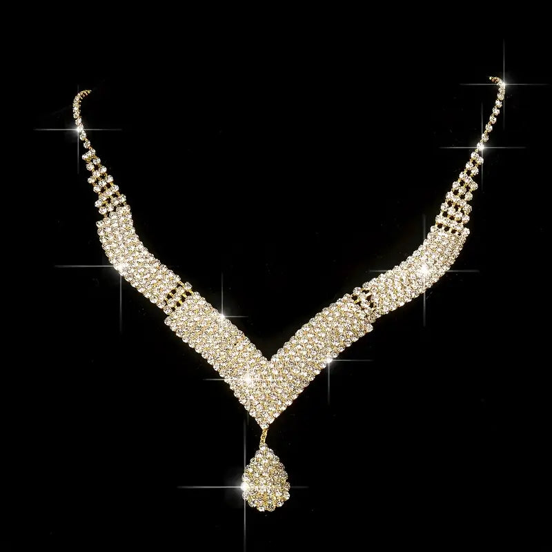 4pcs Set New Fashion Dinner Bag Sparkly Rhinestone Striped Tote Wedding Bridesmaid Bag