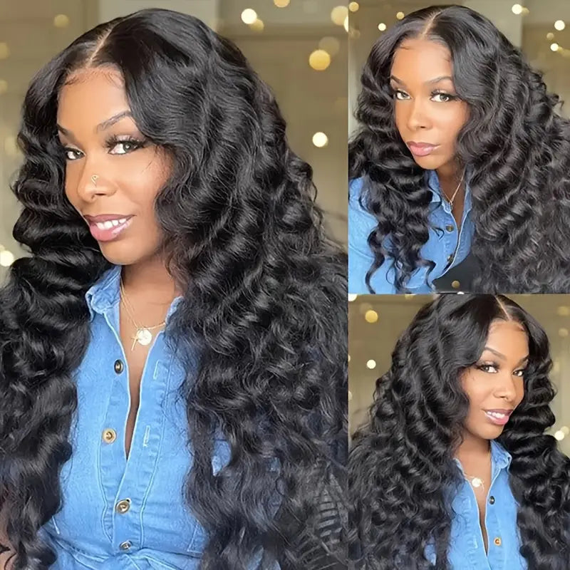 34" Glueless Water Wave Human Hair Wig - Pre-Plucked 5x5 HD Lace Closure, 250% Density Brazilian Virgin Hair