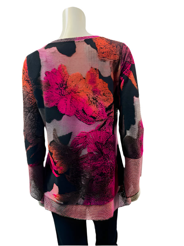 Variations Sunset Floral Burnout Top V7759