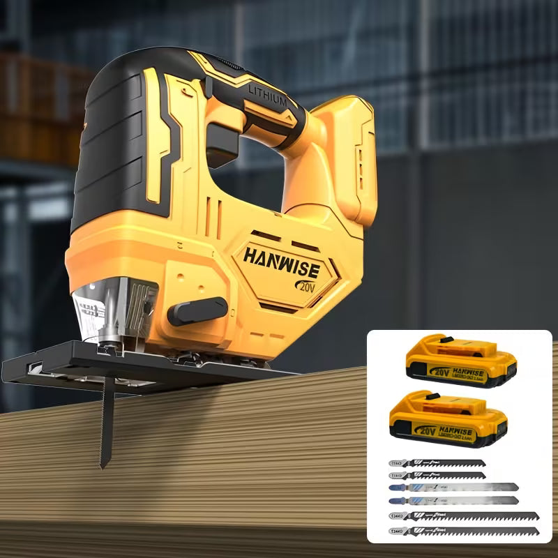 Cordless with LED Work Light & 3-Position Orbital Cutting (Straight/Curve/Bevel/Circle)
