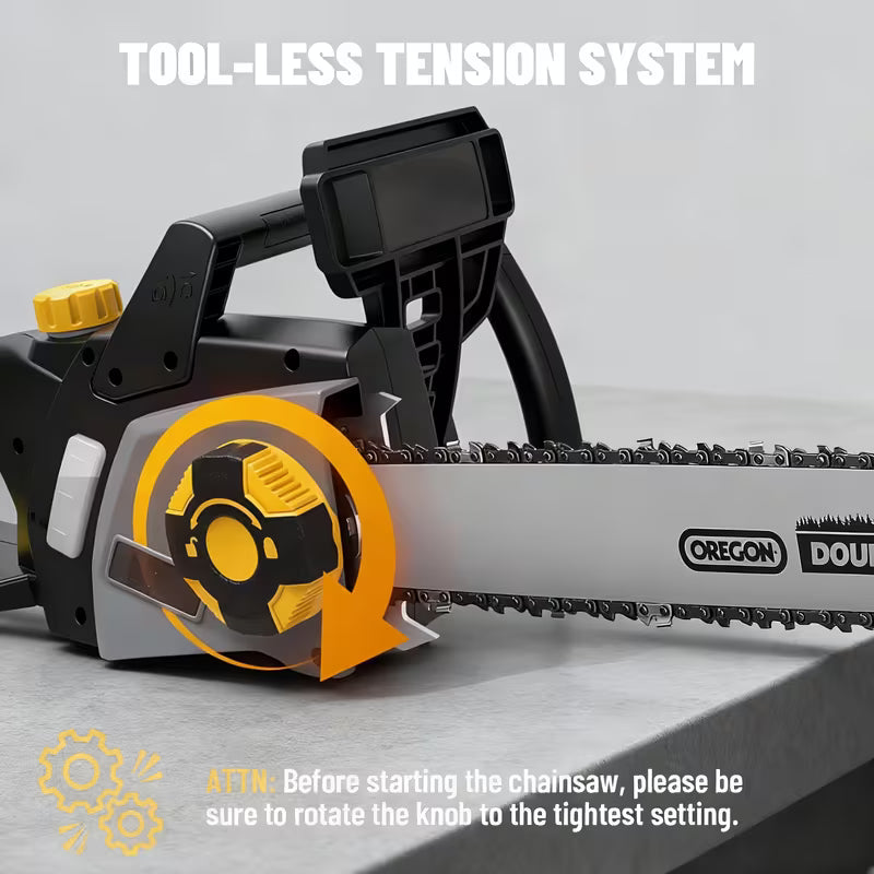 18-Inch Electric Chainsaw, 15-Amp Motor, Tool-Free Tensioning