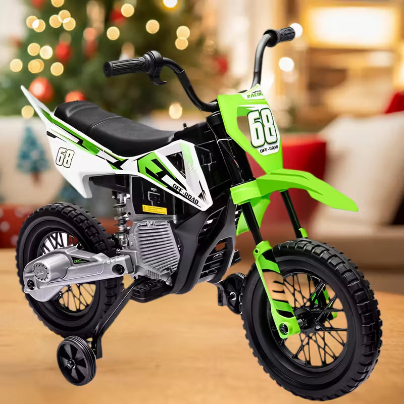 Kids Electric Motorcycle Ride-On Toy, 12V Motorbike with Twist Grip Throttle