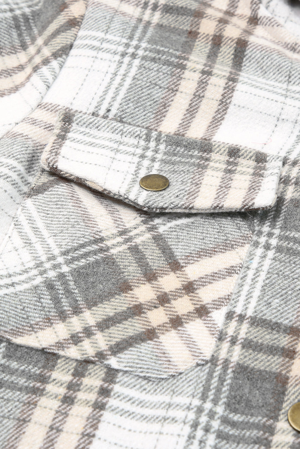Plaid Pattern Sherpa Lined Hooded Shacket