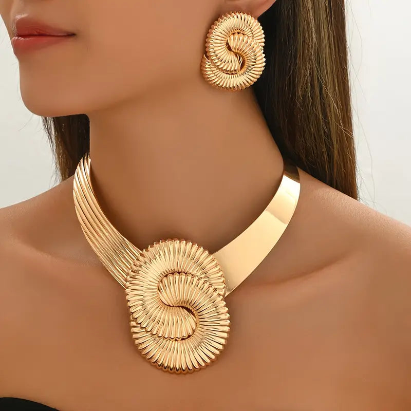 3pcs Of Fashionable V-shaped Metal Style Golden 8-shaped Personality Trend