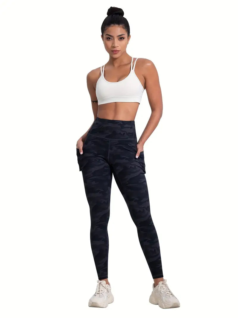 6pcs Women's High-Waisted Leggings - Non-See-Through Pants with Side Pockets