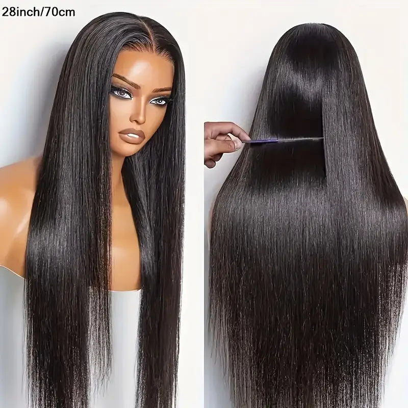 5x5 HD Lace Put On And Go Glueless Closure Wigs Human Hair Straight Human Hair Pre Plucked Pre Cut No Glue