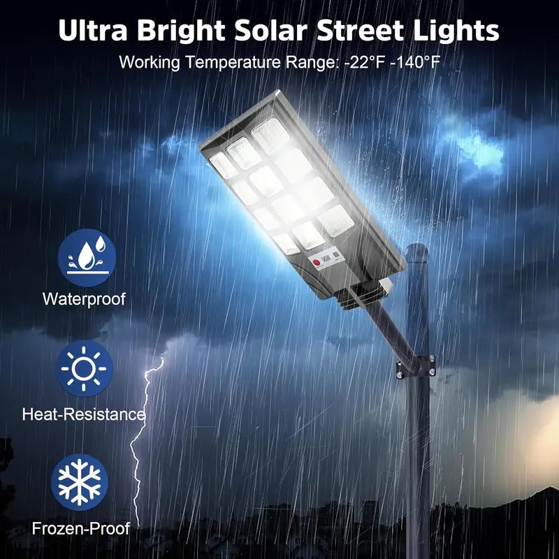 Lights Outdoor 400 LED Beads, 6500K Waterproof Sensor Solar Floodlight with Remote Control