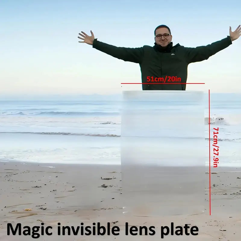 Magic Invisible Lens Plate - Transparent Illusion Mirror for Street Magic, Camping Parties & Outdoor Performances