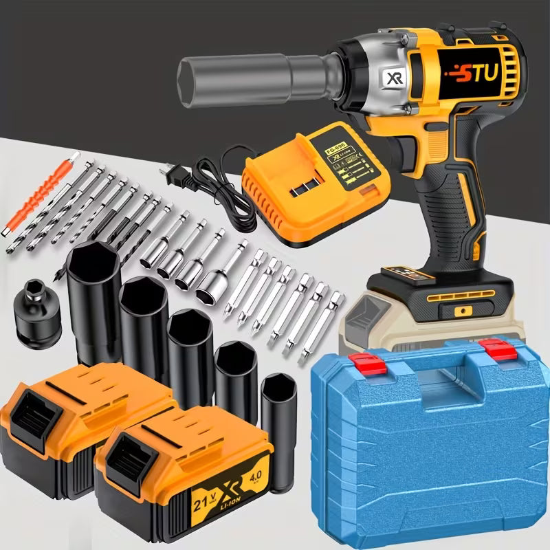 21Velectric Impact Wrench Heavy Duty, Cordless Lithium Battery Wrench, Multifunctional Wrench
