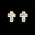 VVS1 Moissanite S925 925 Silver Baguette Cross Earrings