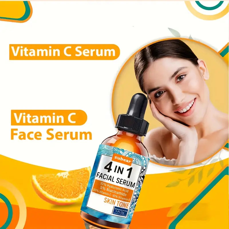 5pcs-4in 1 Hyaluronic Acid Facial Serum, Winter Face Moisturize Serum