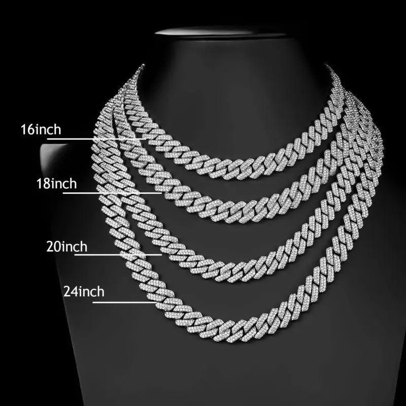 2-piece Men's Cross Pendant Necklace and Cuban Chain Set