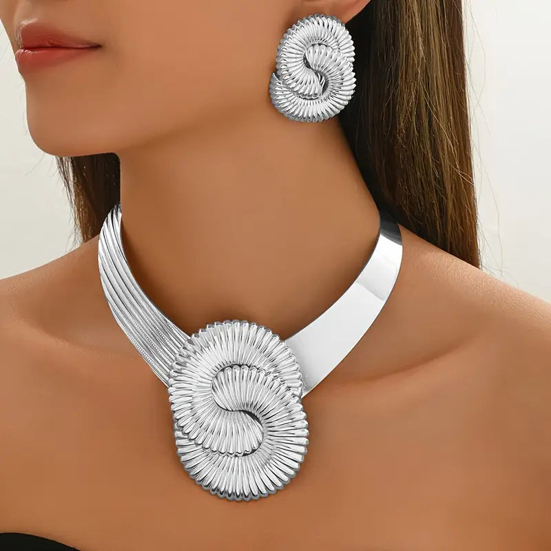 3pcs Of Fashionable V-shaped Metal Style Golden 8-shaped Personality Trend