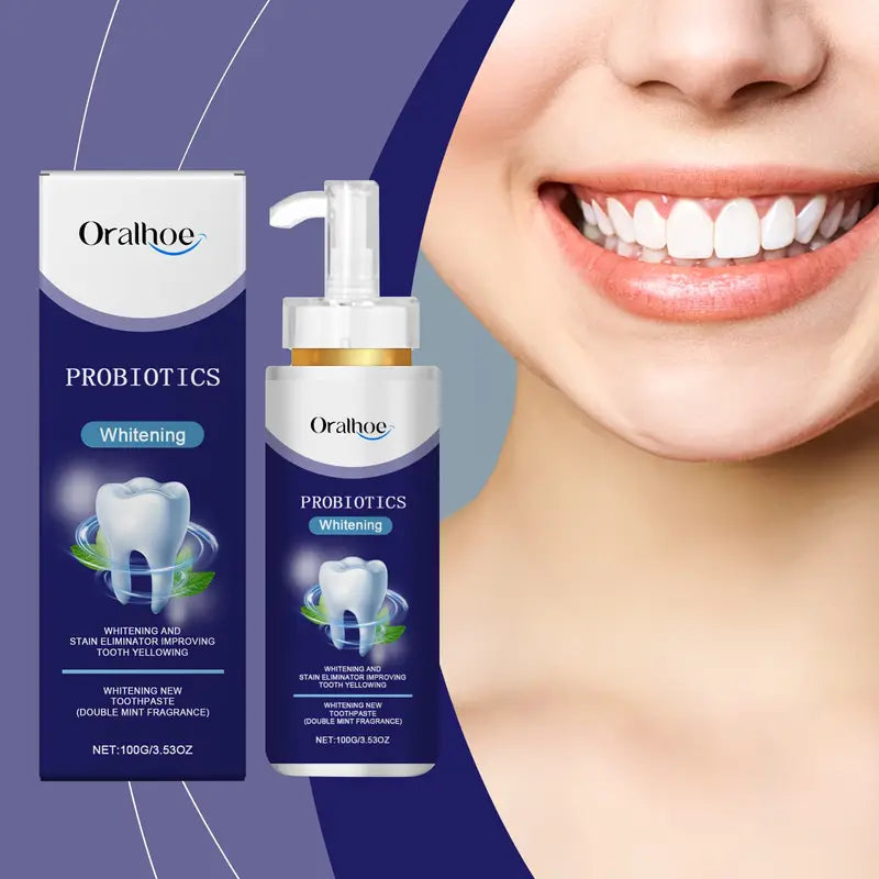3pcs Probiotic Toothpaste - Deep Cleaning &, Natural Oral Care with Pump Dispenser, for Healthy Gums, Fresh Breath, and Stain Removal