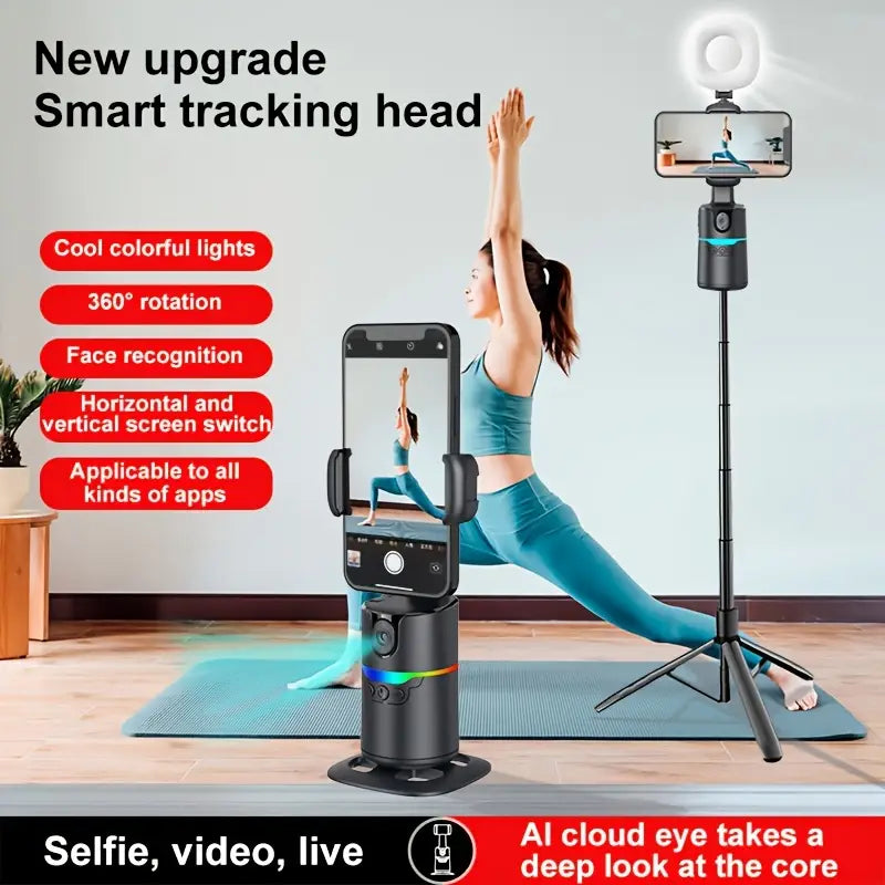AI 360° Rotation Anti-Shake Portable Device for Live Streaming & Travel Vlog