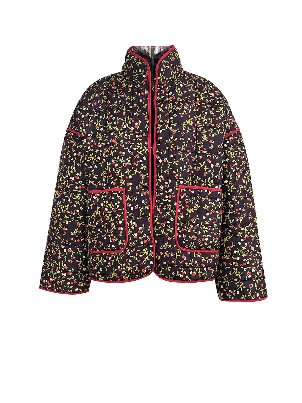 Quilted Cotton Printed Contrast Color Cotton Coat For Women