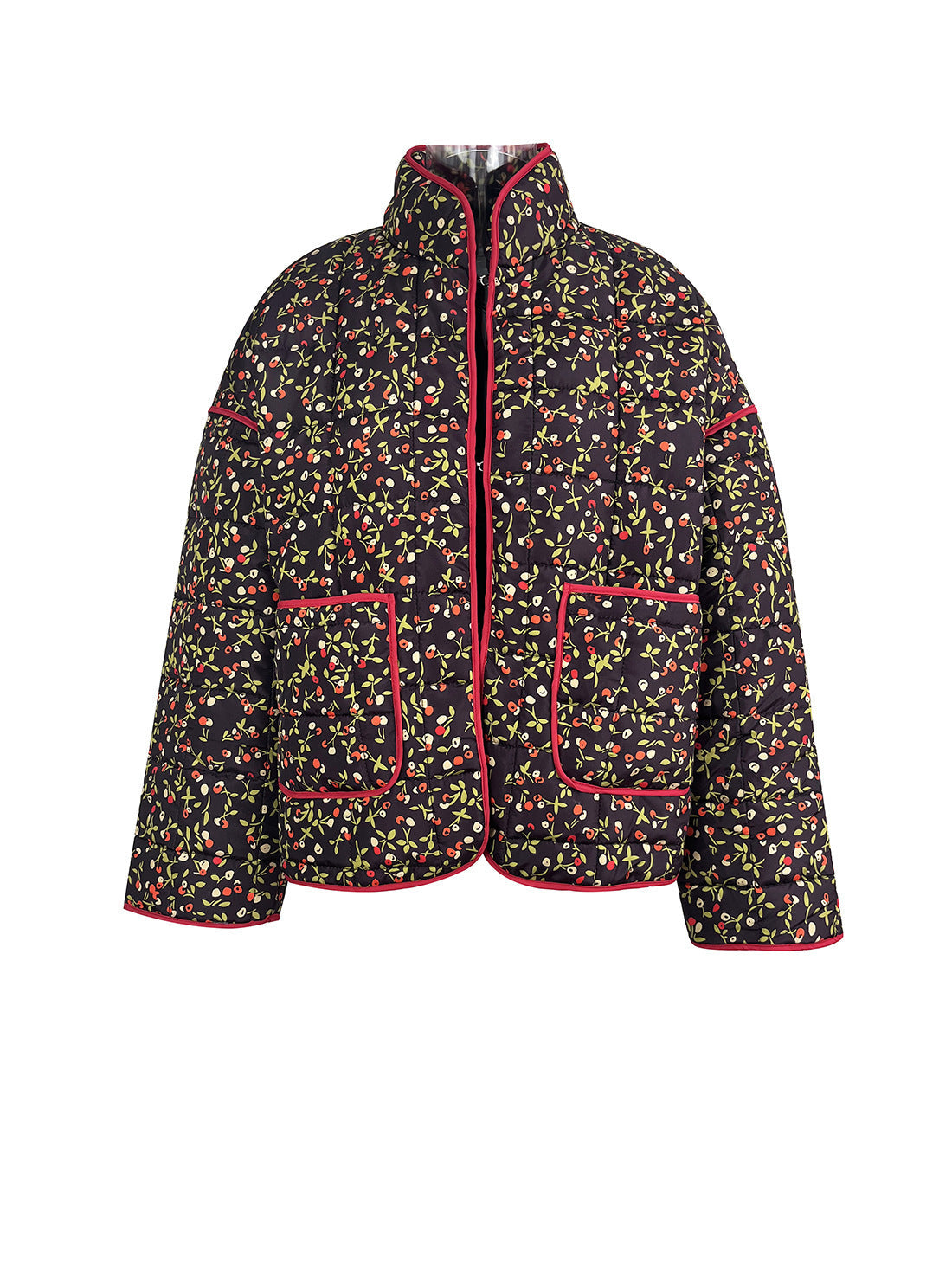 Quilted Cotton Printed Contrast Color Cotton Coat For Women