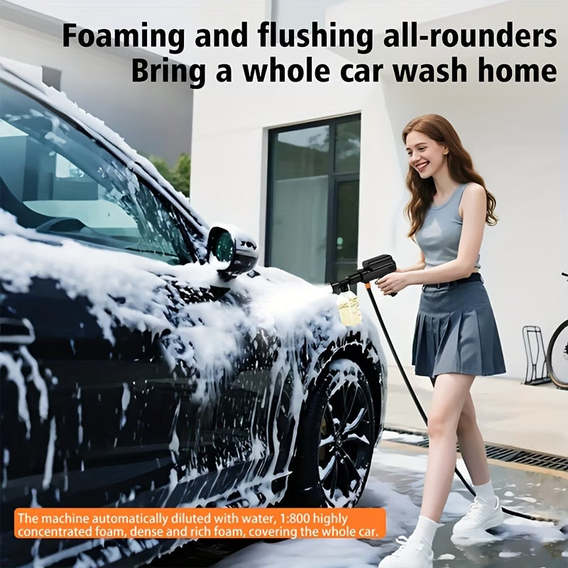 Portable Electric Car Washer That Operates Wirelessly And Uses High Pressure