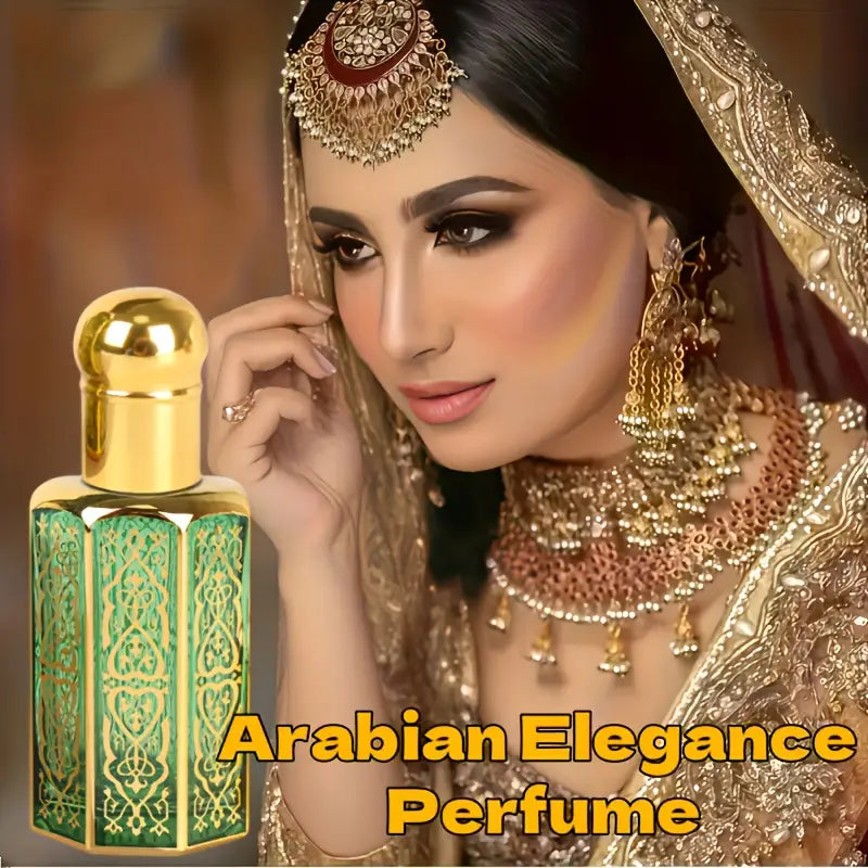 Women's Arabian Perfume - Long-Lasting Jasmine Scent with Golden-Accented Design