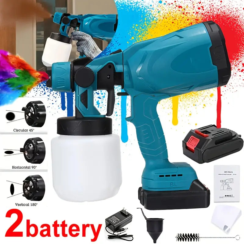 High-pressure Spray Gun Vacuum HVLP Spray Gun/electric Wrench Kit, Equipped with 2 Batteries And A Quick Charger