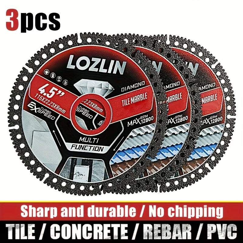 Ultra-thin Diamond Tile Saw Blade - 3pcs 4.5 Inches Precision Porcelain