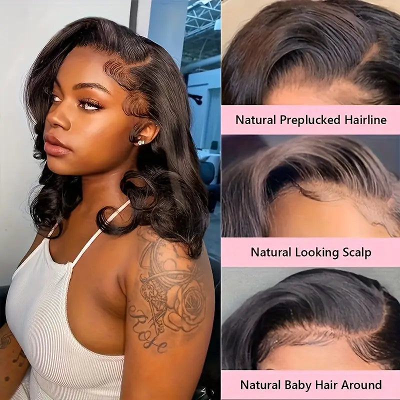 Alynn Glueless Human Hair Wig | 250% Density Body Wave, 13x5 HD Lace Front, No Glue Needed, Breathable Lace