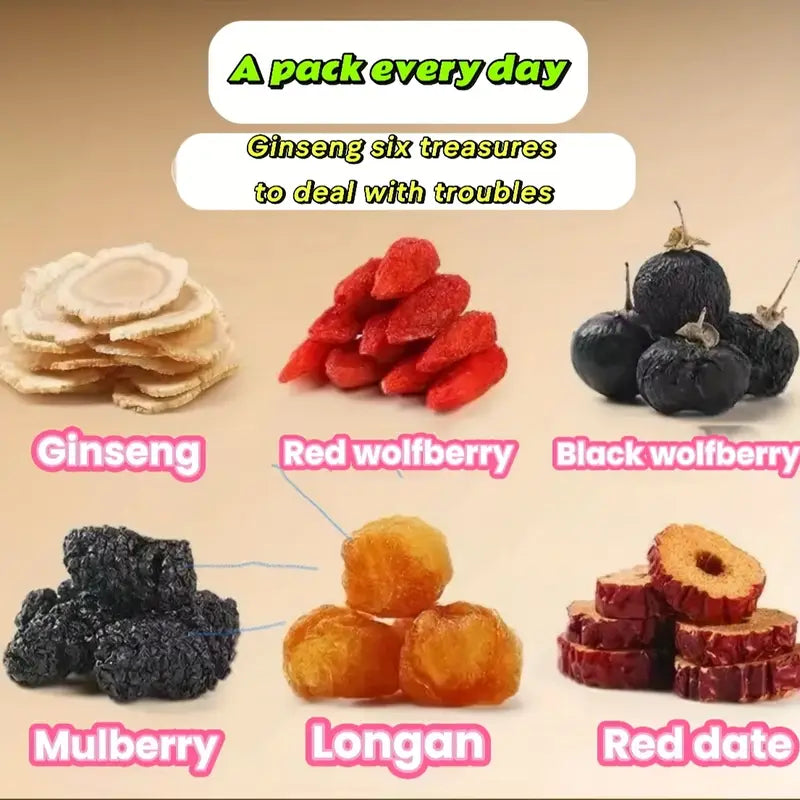 Kidney Tea Formula Ginseng Six Treasure Tea, 6 Precious Ingredient Formulas