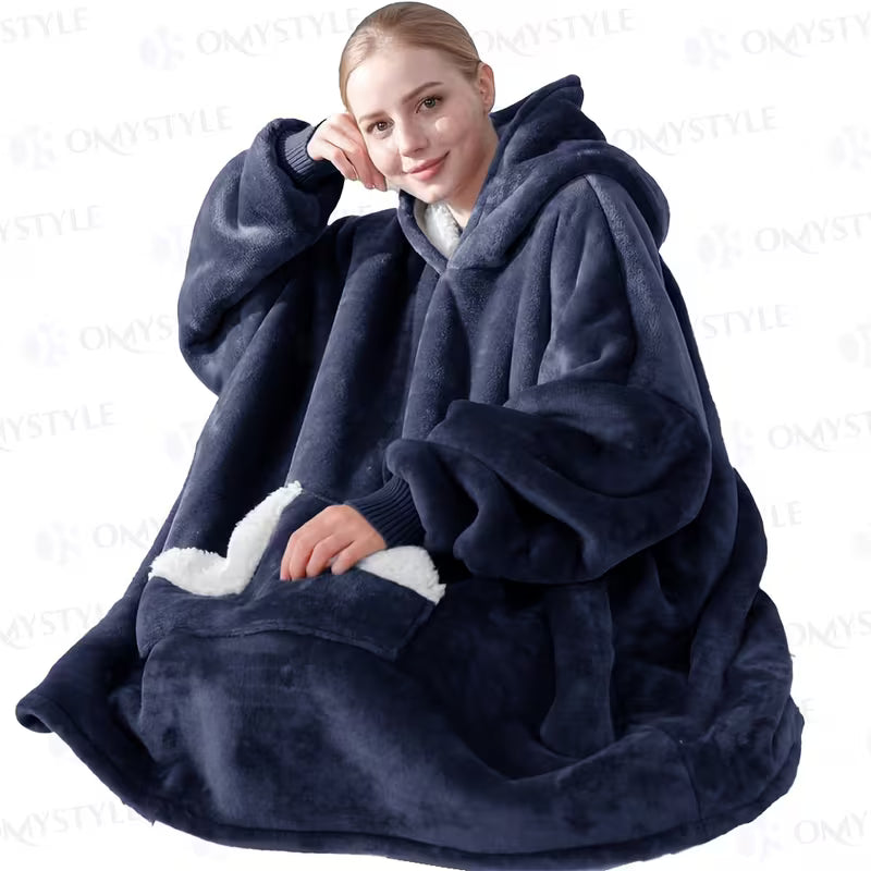 Thick Wearable Blanket Sweatshirt - Warm And Cozy Giant Blanket Hoodie