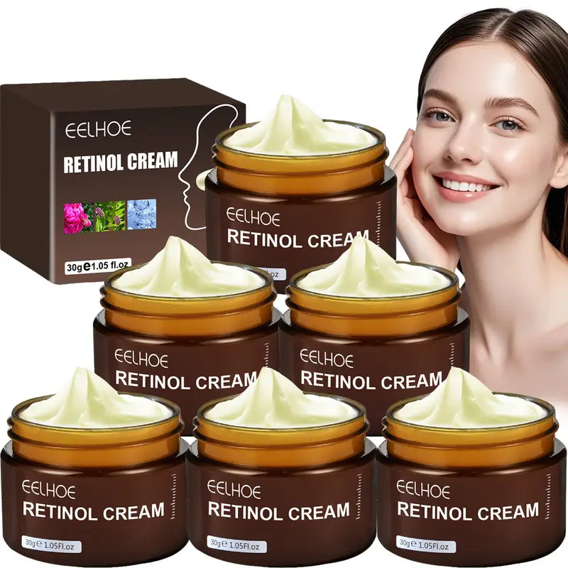 6pcs EELHOE Retinol Cream 30g/1.05fl.oz - Hydrating & Firming Day/Night Moisturizer with Vitamin C, Glycerin