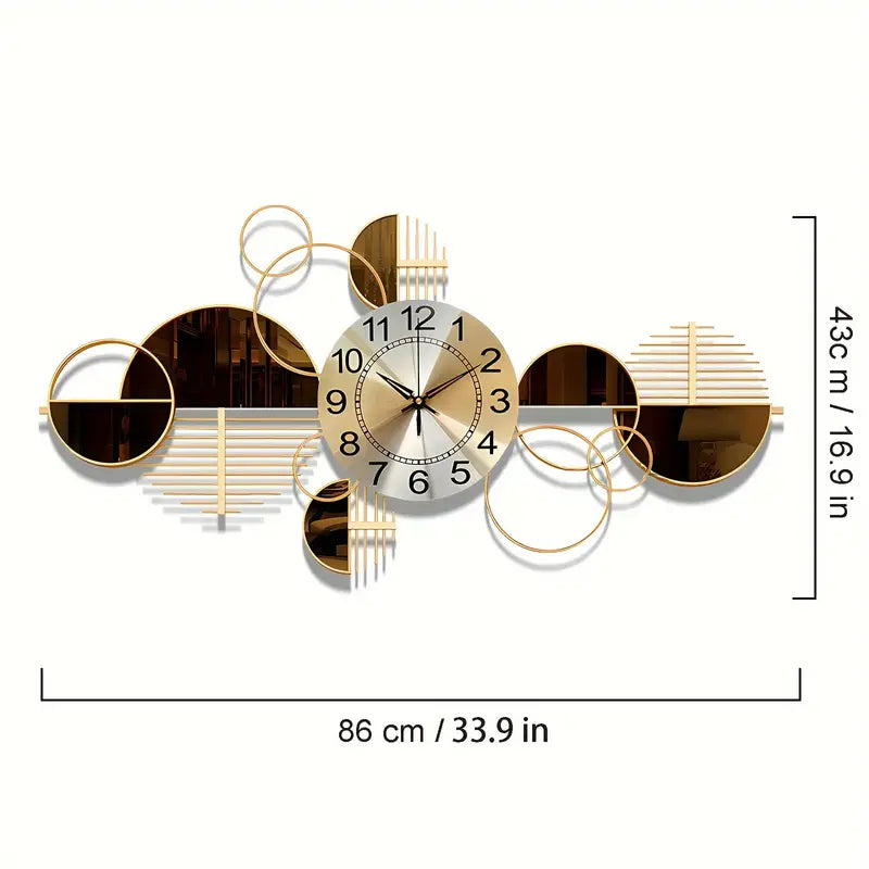 Metal Wall Clock Decorative 3D Metal Wall Art Clock For Living Room Bedroom Creative Modern Big Wall Clock Decor