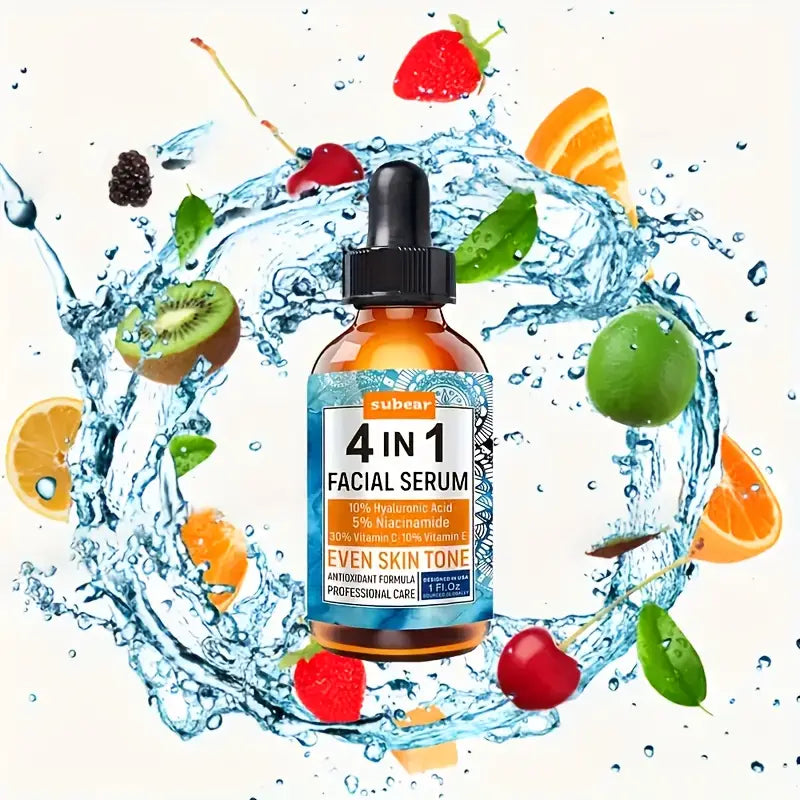 5pcs-4in 1 Hyaluronic Acid Facial Serum, Winter Face Moisturize Serum