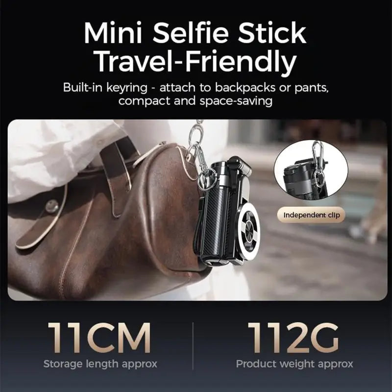 New 4-in-1 Magnetic Selfie Stick & Phone Tripod Remote - 360° Rotation, Portable Travel Stand for Video Recording & Vlogging