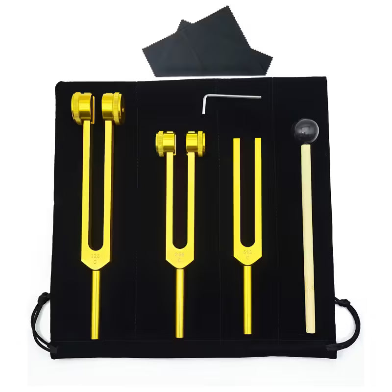 Chakra Healing Tuning Fork Set - (128Hz, 256Hz, 512Hz) Aluminum Alloy Neural Tuner