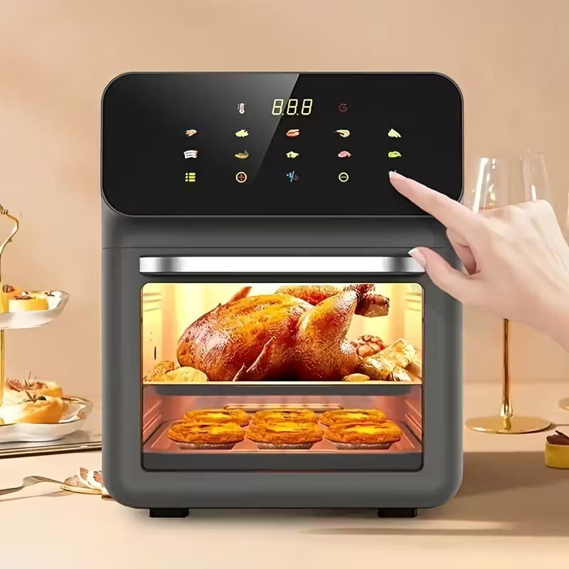 Multifunctional Air Fryer Toaster Oven, 5-in-1 XL Convection Oven with Integrated Smart Cooking Thermometer