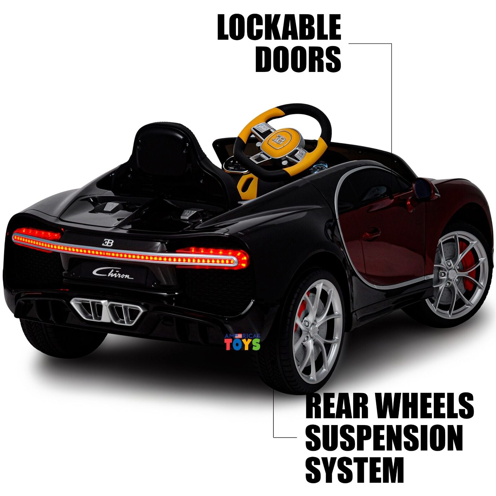 Licensed Bugatti R/C Car with Music, Leather Seat, and Multiple Color Options