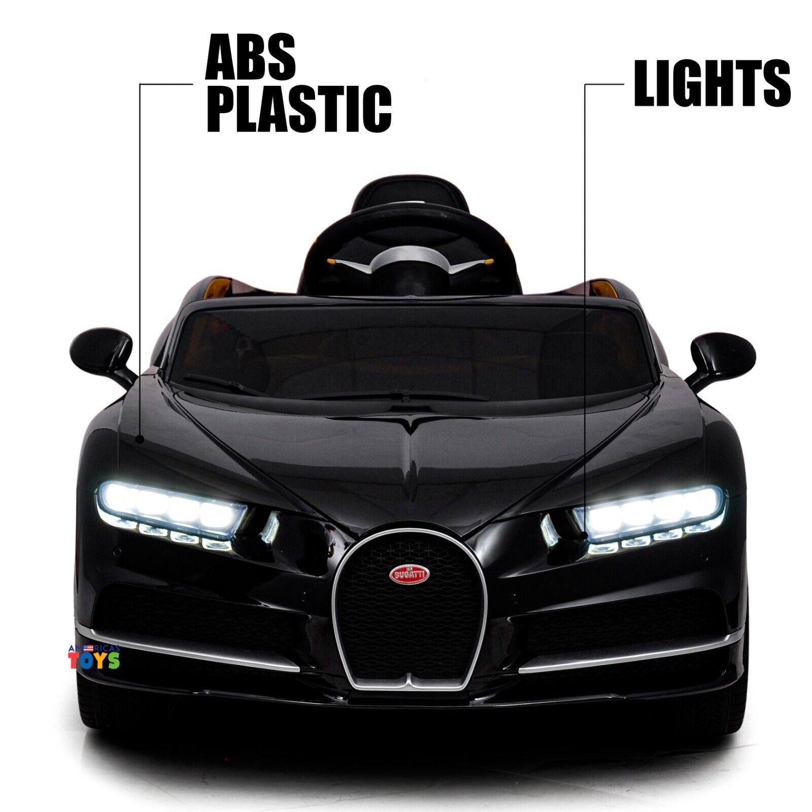 Licensed Bugatti R/C Car with Music, Leather Seat, and Multiple Color Options