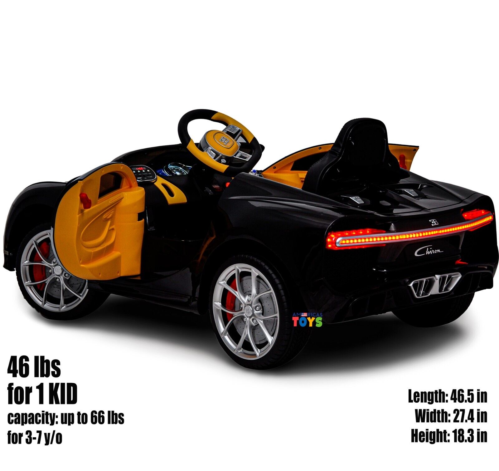 Licensed Bugatti R/C Car with Music, Leather Seat, and Multiple Color Options