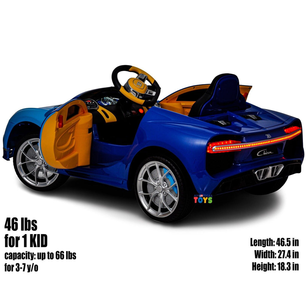Licensed Bugatti R/C Car with Music, Leather Seat, and Multiple Color Options