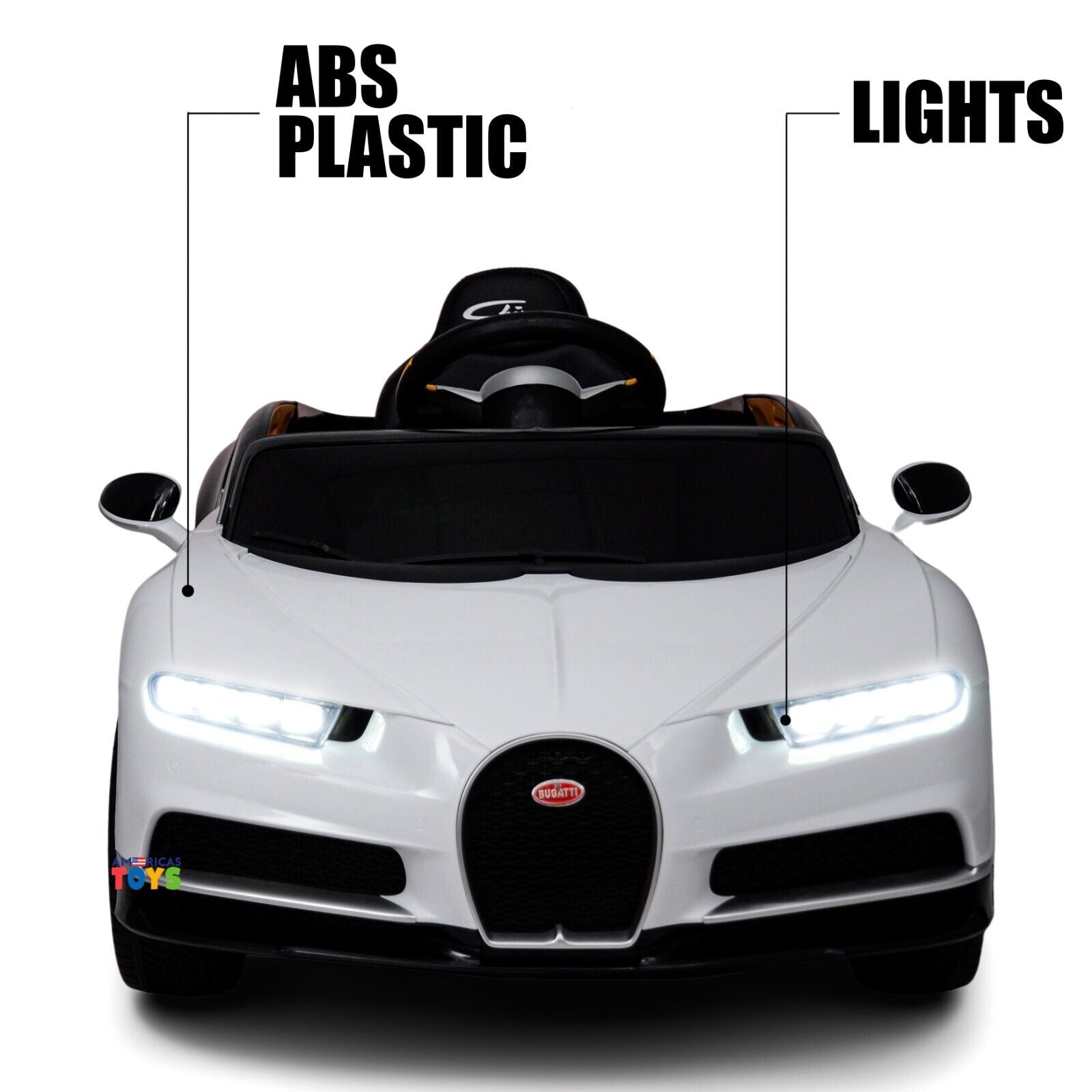 Licensed Bugatti R/C Car with Music, Leather Seat, and Multiple Color Options