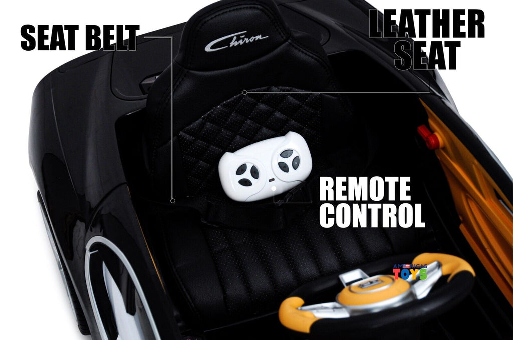 Licensed Bugatti R/C Car with Music, Leather Seat, and Multiple Color Options