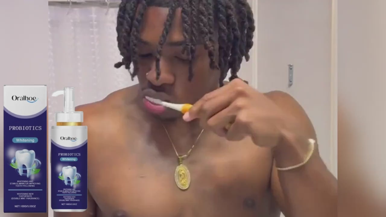 3pcs Probiotic Toothpaste - Deep Cleaning &, Natural Oral Care with Pump Dispenser, for Healthy Gums, Fresh Breath, and Stain Removal