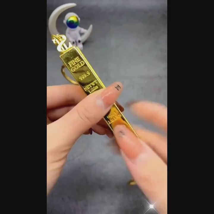 2-pack Windproof Permanent Lighter, Creative Golden Bar Small Match Stick