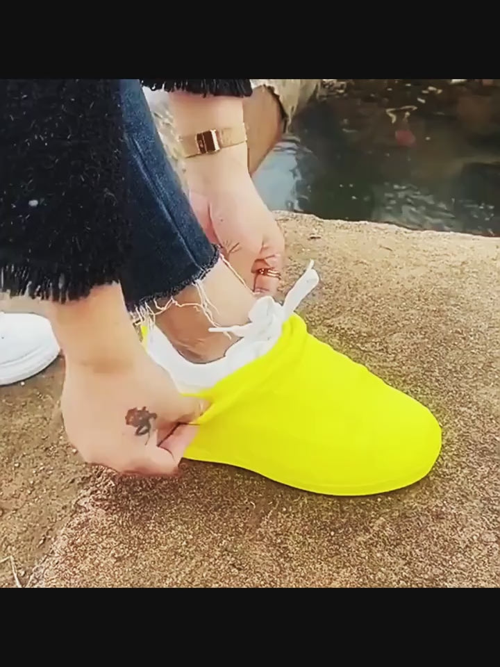 Two Pairs Of Silicone Shoe Covers, Waterproof, Rainproof, Reusable, Anti Slip Shoe Covers