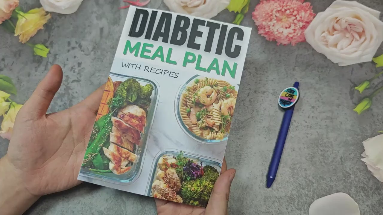 Diabetes Diet Plan Book, 91 Pages with Recipes, 3 Diabetic Food Lists and Meal Planning Sheets