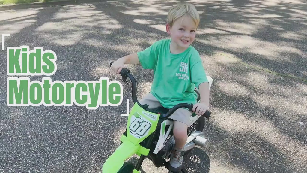 Kids Electric Motorcycle Ride-On Toy, 12V Motorbike with Twist Grip Throttle