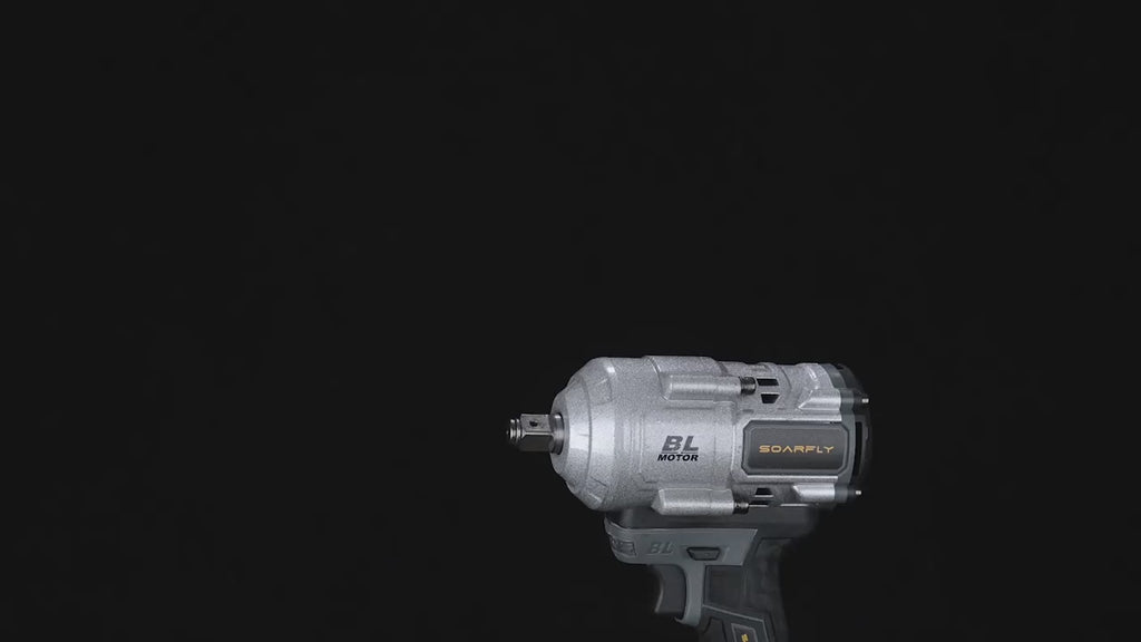 Wireless Impact Wrench, 1200 Nm High-torque Powerful Wrench 1/2 Impact Gun, 2 4.0Ah Batteries