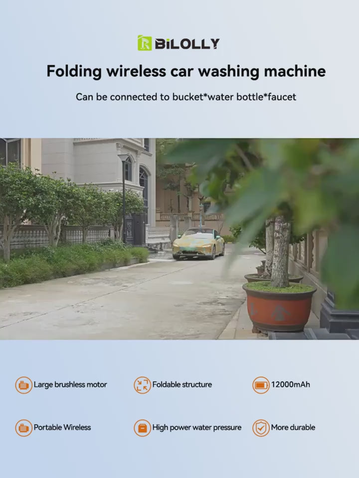 Portable Electric Car Washer That Operates Wirelessly And Uses High Pressure