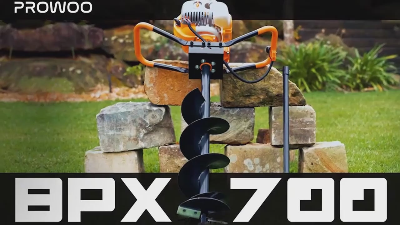 62CC Auger Post Hole Digger With 2 Auger Drill Bits(6" & 8") + 1 Extension Rods, 2 Stroke Gas Powered Earth Post Hole Digger